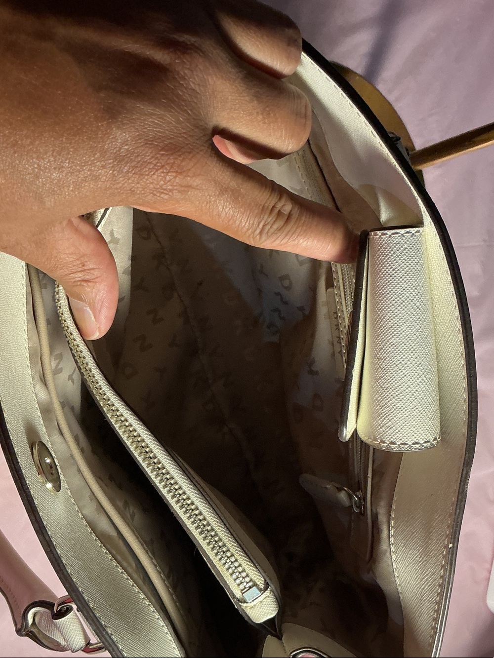 DKNY White Perforated Satchel - Picture 5 of 12